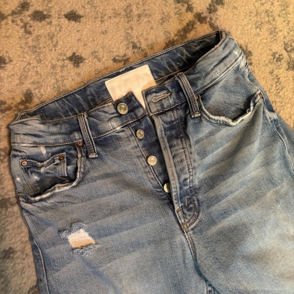 MOTHER Blue Distressed Boyfriend Jeans - Picture 2 of 7